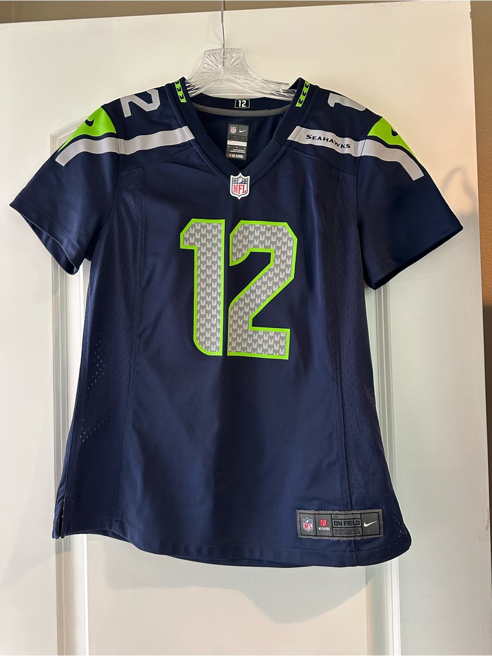 Nike Seattle Seahawks Navy & Neon Green #12 Football Jersey